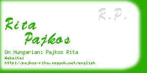 rita pajkos business card